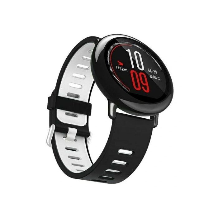 Remienok na hodinky Beline 22 mm, dvojfarebný silikón, čierno-biely