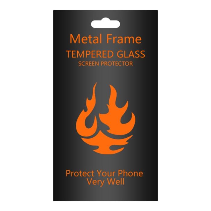 Tempered glass metal frame Apple iPhone 14 Pro Max black frame