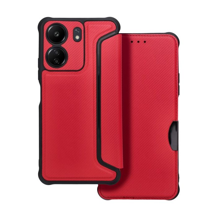 Obal RAZOR Book Xiaomi Redmi 13C/Poco C65 red