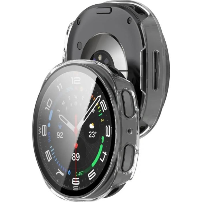 Ochranné puzdro/sklo Bizon Case+Glass Samsung Galaxy Watch 8 40mm transparentné