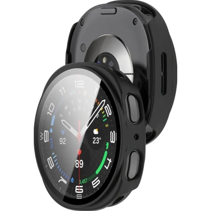 Ochranné puzdro/sklo Bizon Case+Glass Samsung Galaxy Watch 8 44mm čierne