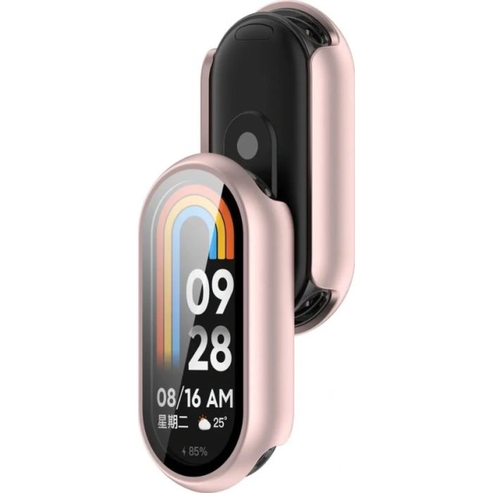 Ochranné puzdro/sklo Bizon Case+Glass Xiaomi Smart Band 10 ružové