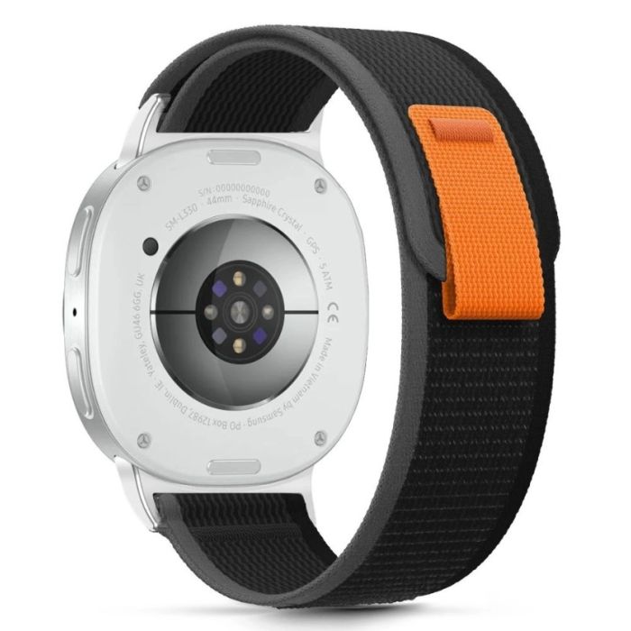 Remienok Tech-Protect Nylon Stripe Samsung Galaxy Watch 8/Classic 40/44/46mm čierno-oranžový