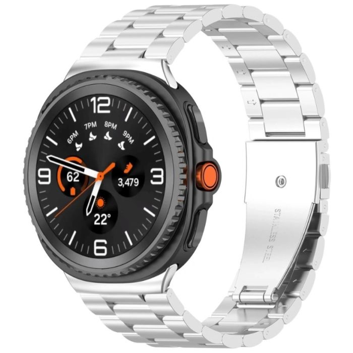 Remienok Bizon Strap Watch Aura Samsung Galaxy Watch 8 40mm/44mm/8 Classic 46mm strieborný