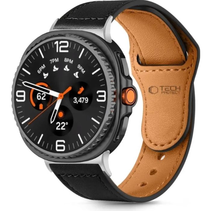 Remienok Tech-Protect Leatherfit Samsung Galaxy Watch 8/Classic 40/44/46mm čierny