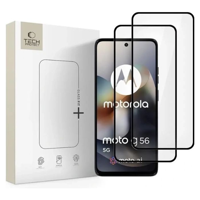 Ochranné sklo Tech-Protect Glass Fit+ Motorola Moto G56 5G čierne (2ks)