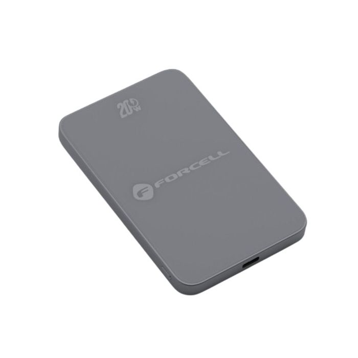 FORCELL F-ENERGY F5K8 Super Slim Powerbank, MagSafe PD3.0 QC4.0 15W, 5000mAh, sivá