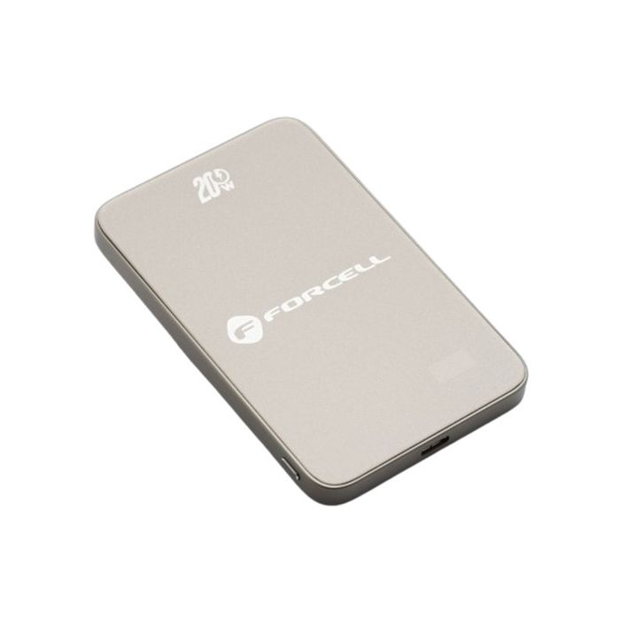 FORCELL F-ENERGY F5K8 Super Slim Powerbank, MagSafe PD3.0 QC4.0 15W, 5000mAh, béžová