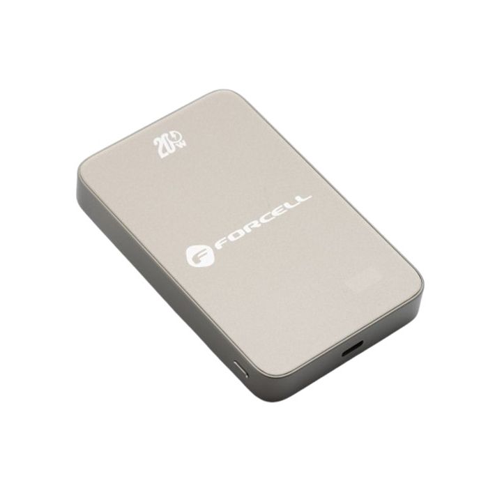 FORCELL F-ENERGY F10K8 Super Slim Powerbank, MagSafe PD3.0 QC4.0 15W, 10000mAh, béžová