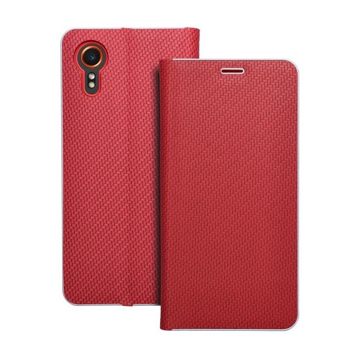 Obal LUNA Book Carbon Samsung Galaxy XCover7 red