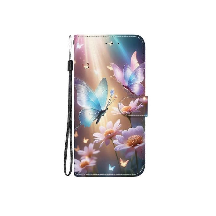 Obal PU Leather Book Xiaomi Redmi 15C/POCO C85 motýle a kvety