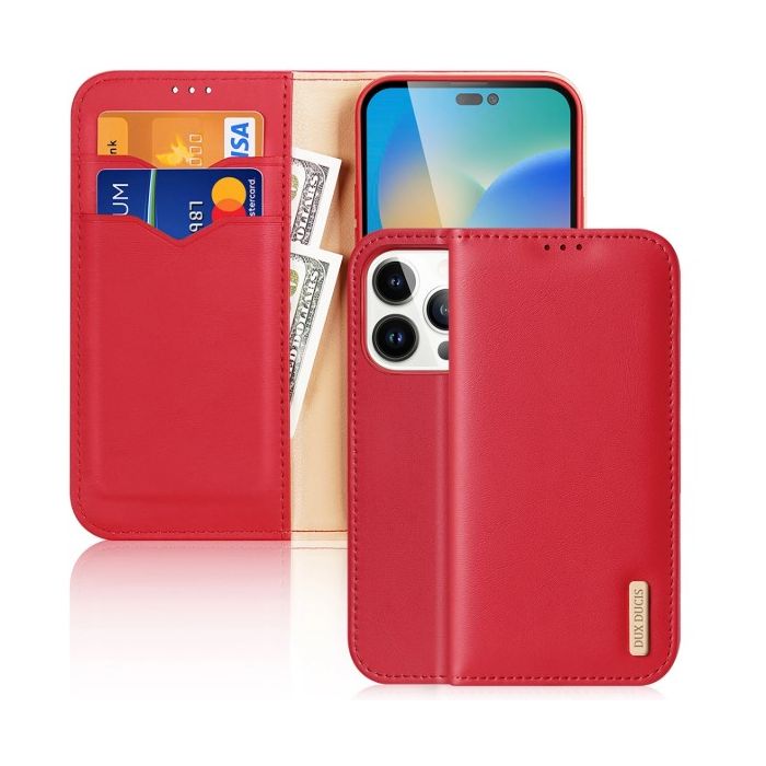 Obal Dux Ducis Hivo Book Apple iPhone 14 Pro červený