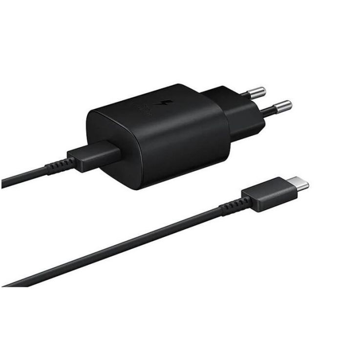 Samsung EP-TA800EWE + EP-DA705BBE 25W, USB-C/USB-C, nabíjačka s káblom, čierna (Bulk)