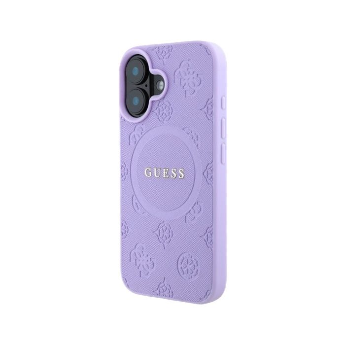 Obal Guess Saffiano Peony Stamp MagSafe Apple iPhone 16 GUHMP16SPSAPSMEU Purple
