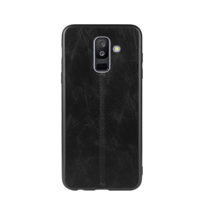 Obal PU TPU Samsung Galaxy A6 Plus čierny