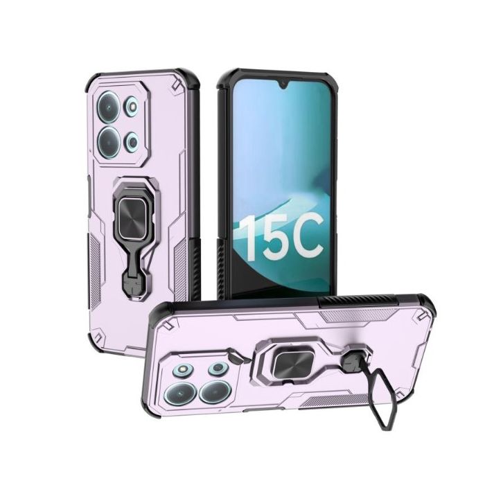 Obal Armor Ring Stand Xiaomi Redmi 15C/POCO C85 svetlo-ružový