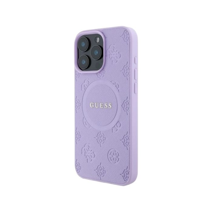 Obal Guess Saffiano Peony Stamp MagSafe Apple iPhone 16 Pro Max GUHMP16XPSAPSMEU Purple