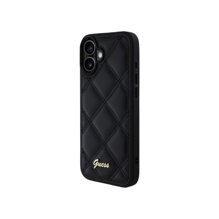 Obal Guess PU Leather Quilted Apple iPhone 16 Plus GUHCP16MPSQSQSK Black