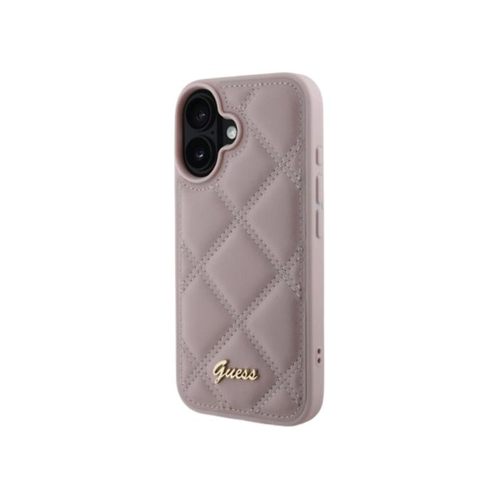 Obal Guess PU Leather Quilted Apple iPhone 16 GUHCP16SPSQSQSP Pink