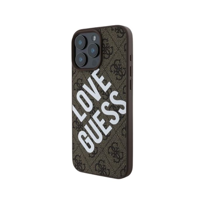 Obal Guess PU Leather 4G Big Love Logo MagSafe Apple iPhone 16 Pro Max GUHMP16XP4PLGWW Brown