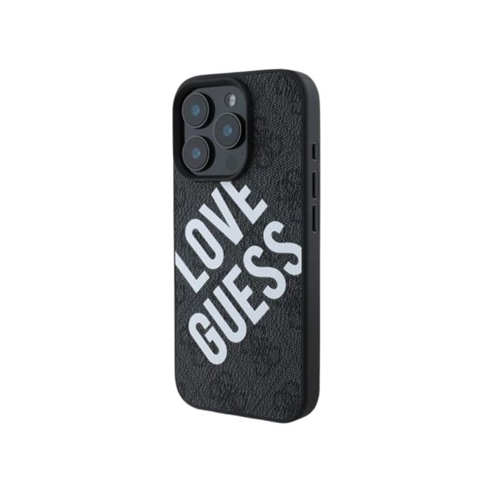 Obal Guess PU Leather 4G Big Love Logo MagSafe Apple iPhone 16 Pro Max GUHMP16XP4PLGWK Black