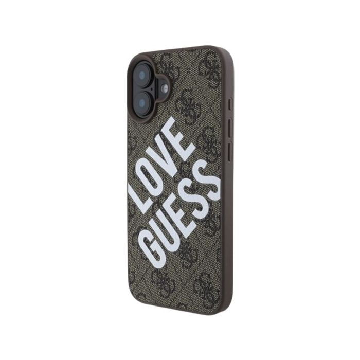 Obal Guess PU Leather 4G Big Love Logo MagSafe Apple iPhone 16 GUHMP16SP4PLGWW Brown