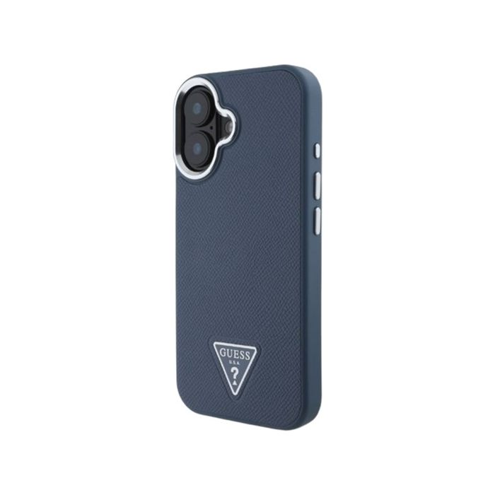 Obal Guess PU Grained Triangle Logo Apple iPhone 16 GUHMP16SPGTSPSB Blue