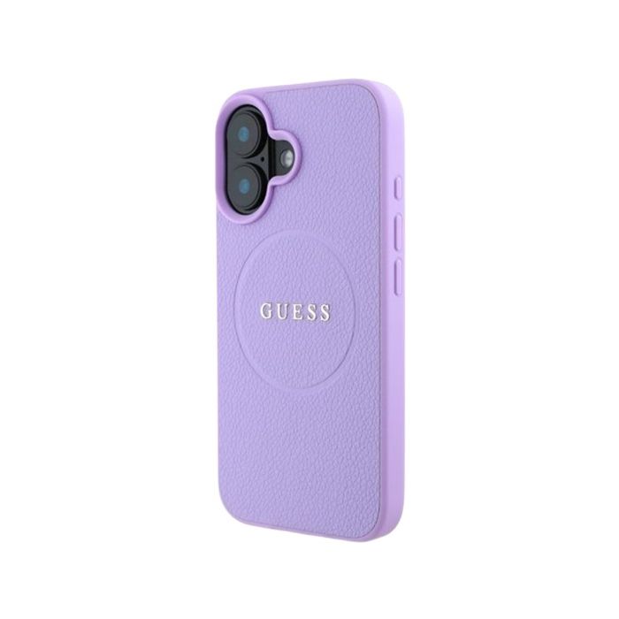 Obal Guess PU Grained Classic Logo MagSafe Apple iPhone 16 GUHMP16SPGHSMMU Purple