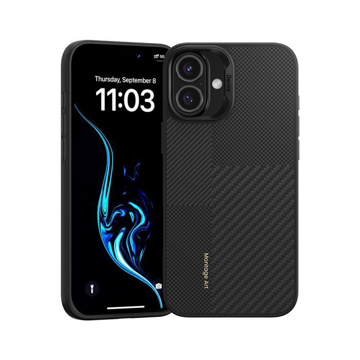 Obal Benks Montage Magnetic Armor Pro Kevlar Metal Frame Apple iPhone 16 čierny