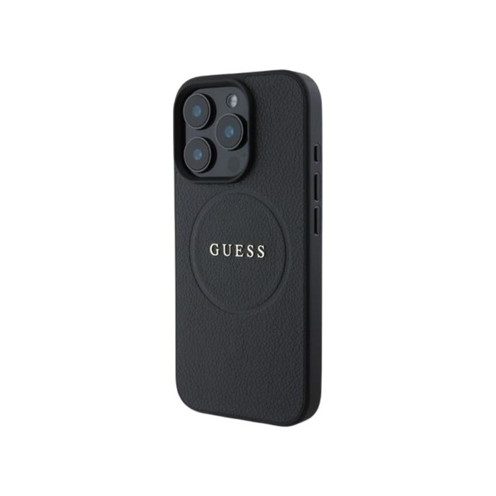 Obal Guess PU Grained Classic Logo MagSafe Apple iPhone 16 Pro Max GUHMP16XPGHSMMK Black