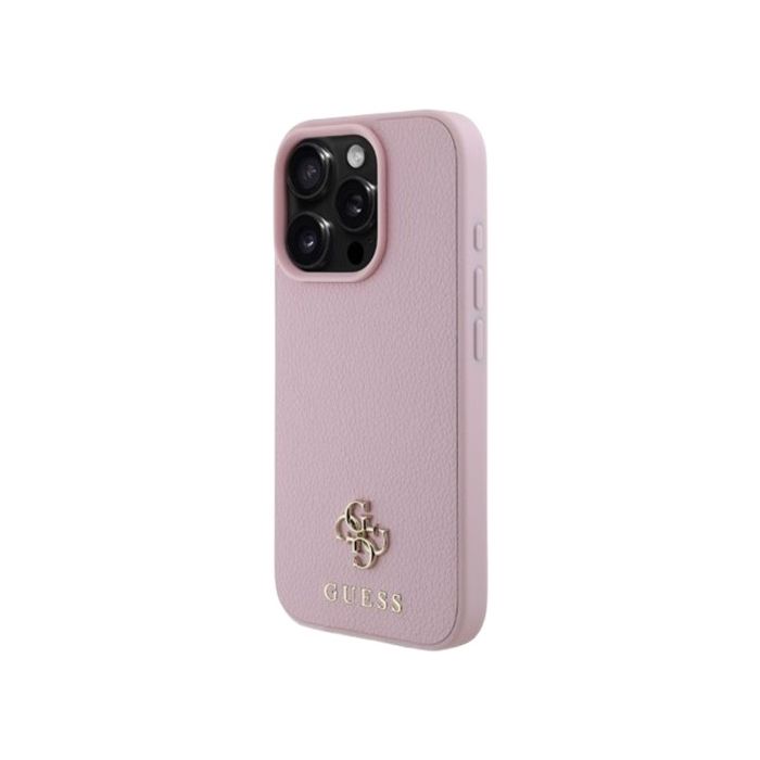 Obal Guess PU Grained 4G Small Metal Logo MagSafe Apple iPhone 16 Pro Max GUHMP16XPGCSM4MP Pink