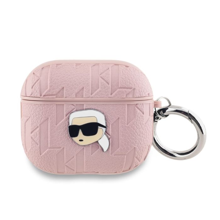 Obal Karl Lagerfeld PU Embossed Karl Head Apple AirPods 3 KLA3PGKIPP ružový