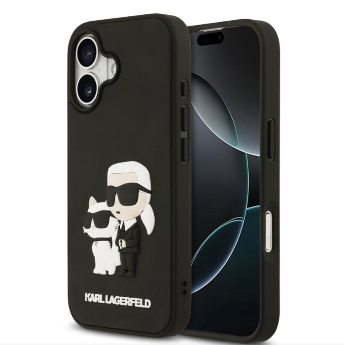 Obal Karl Lagerfeld 3D Rubber Karl and Choupette Apple iPhone 17 KLHCP17S3DRKCNK čierny