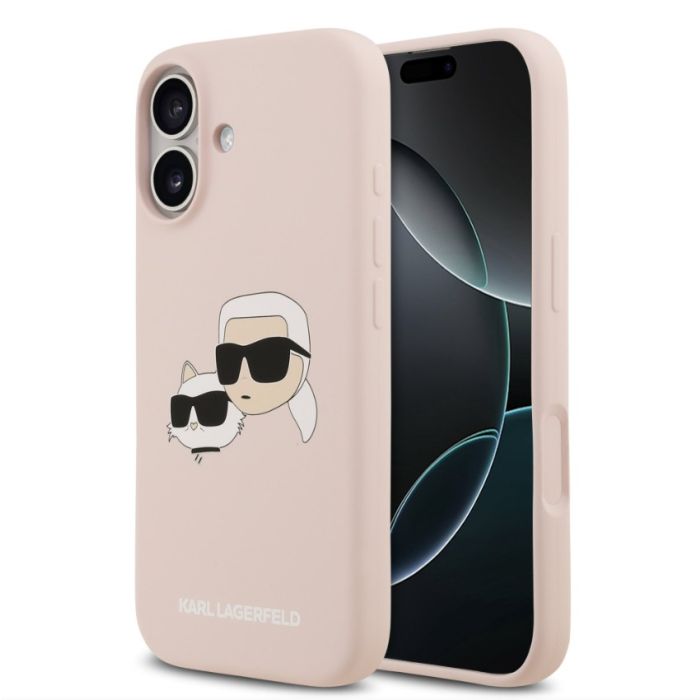 Obal Karl Lagerfeld Liquid Silicone Double Heads MagSafe Apple iPhone 17 KLHMP17SSKCHPPLP ružový