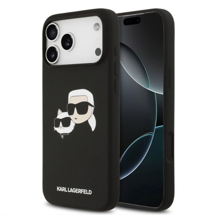 Obal Karl Lagerfeld Liquid Silicone Double Heads MagSafe Apple iPhone 17 Pro Max KLHMP17XSKCHPPLK čierny