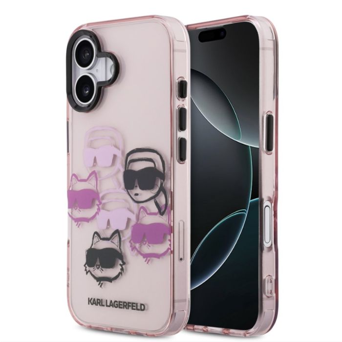 Obal Karl Lagerfeld IML Multi K&CH Heads iPhone 17 KLHCP17SHMCHKCOP ružový