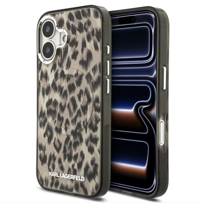 Obal Karl Lagerfeld IML Leopard MagSafe Apple iPhone 17 KLHMP17SHDLEOICW hnedý