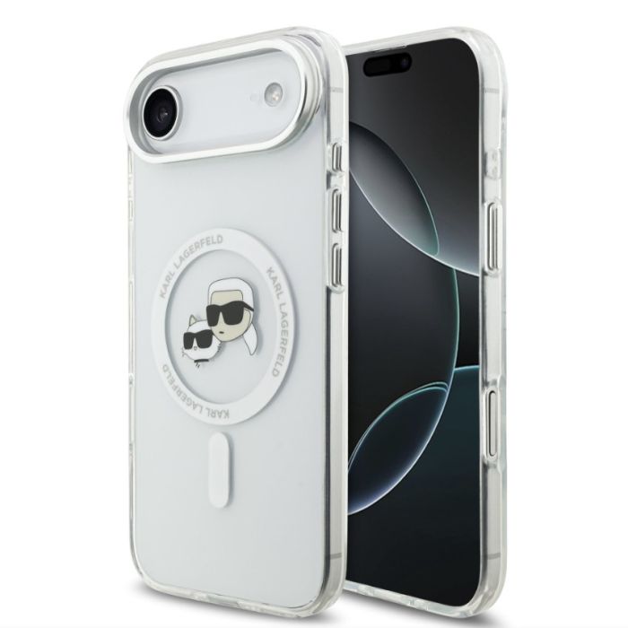 Obal Karl Lagerfeld IML K&CH Heads Metal Frame MagSafe Apple iPhone Air KLHMP17MHLSKCH transparentný