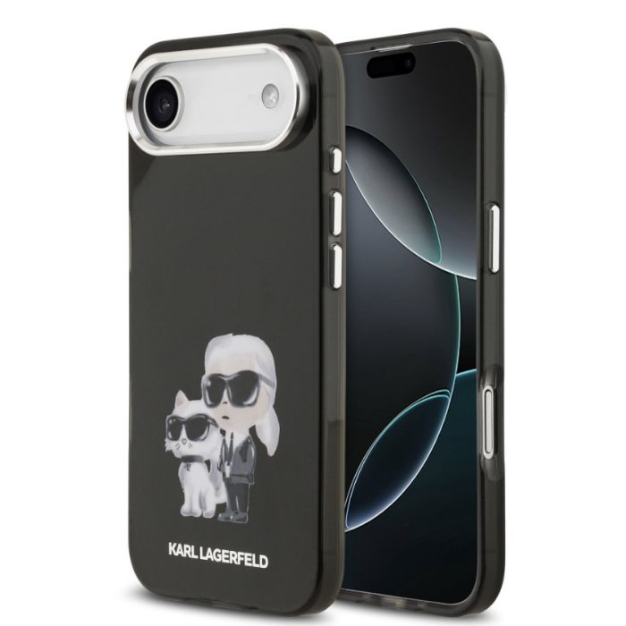 Obal Karl Lagerfeld IML Aquarelle Karl and Choupette Apple iPhone Air KLHMP17MHMKCAQOK čierny