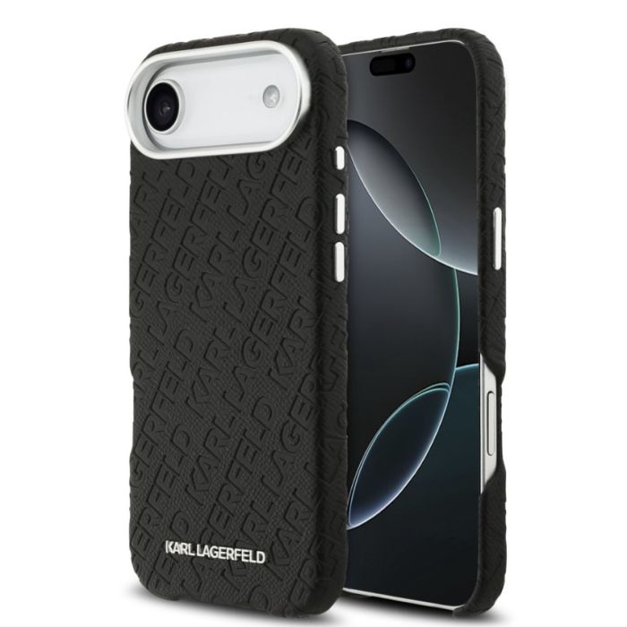 Obal Karl Lagerfeld Grained PU Repeated Logo MagSafe Apple iPhone Air KLHMP17MPGKLFOFK čierny