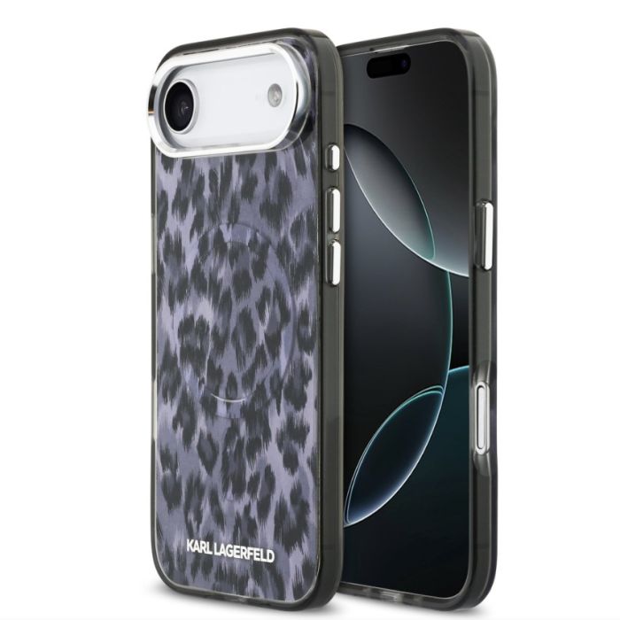 Obal Karl Lagerfeld IML Leopard MagSafe Apple iPhone Air KLHMP17MHDLEOICK sivý