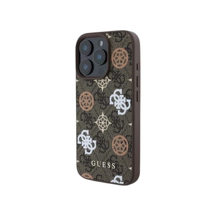 Obal Guess PU 4G Peony MagSafe Apple iPhone 16 Pro GUHMP16LP4PWPW Brown