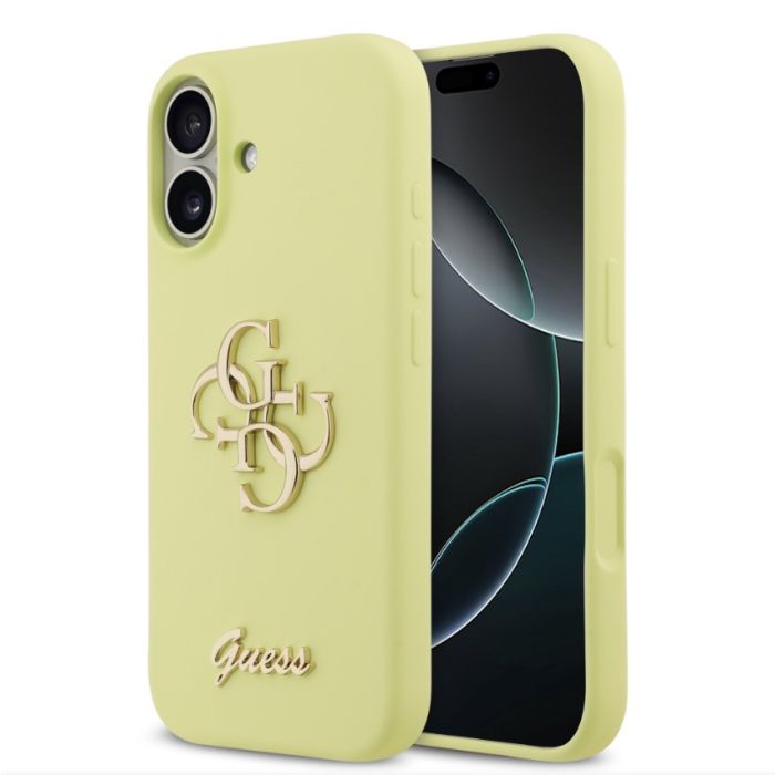 Obal Guess Liquid Silicone 4G Metal Logo Apple iPhone 17 GUHCP17SSC4GLMY žltý