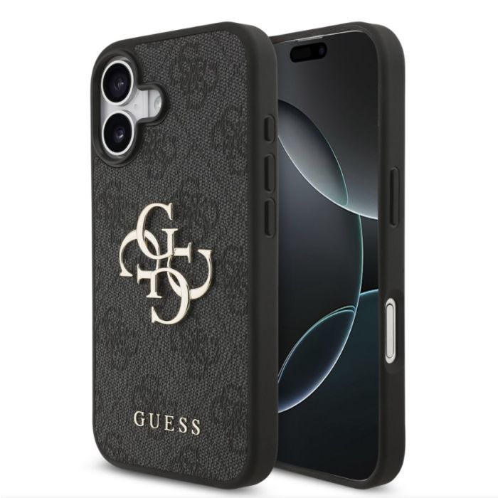 Obal Guess PU 4G Metal Logo Apple iPhone 17 GUHCP17S4GMGGR sivý