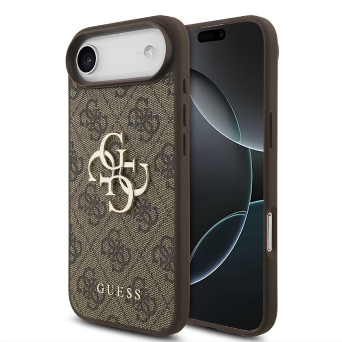 Obal Guess PU 4G Metal Logo Apple iPhone Air GUHCP17M4GMGBR hnedý