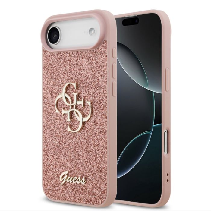 Obal Guess PU Fixed Glitter 4G Metal Logo Apple iPhone Air GUHCP17MHG4SGP ružový