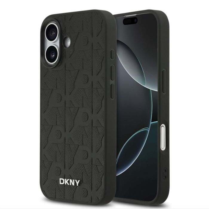 Obal DKNY PU Leather Grid Pattern Magsafe Apple iPhone 17 DKHMP17SPSGPHMK čierny
