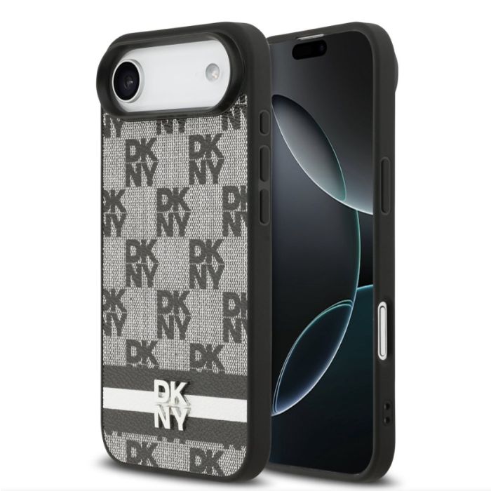Obal DKNY PU Leather Checkered Pattern and Stripe Apple iPhone Air DKHCP17MPCPTSSK čierny