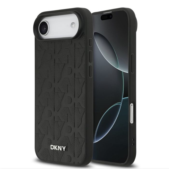 Obal DKNY PU Leather Grid Pattern Magsafe Apple iPhone Air DKHMP17MPSGPHMK čierny