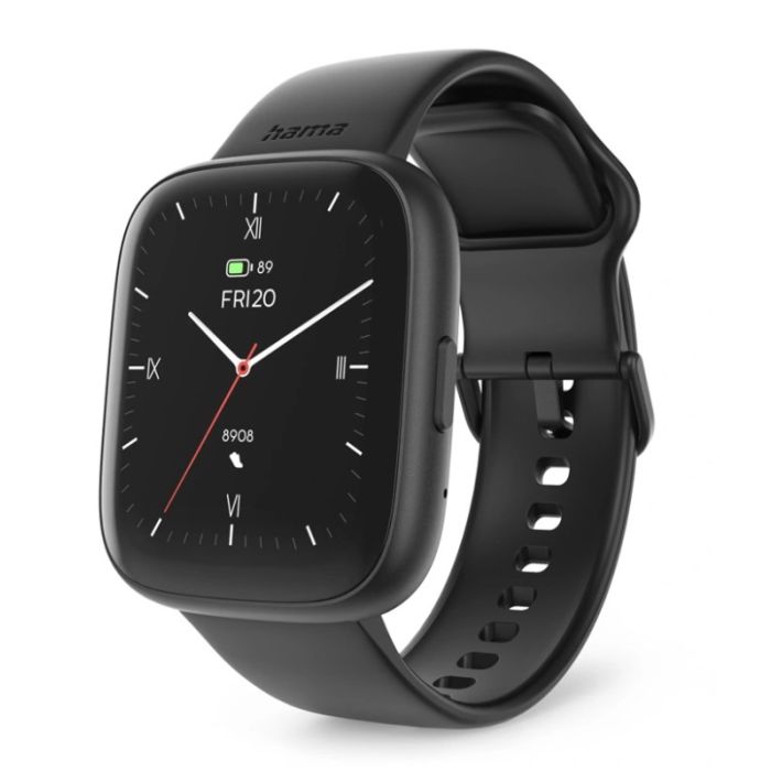 Hama 4000, smart hodinky, funkcia telefonovania, vodoodolné IP68, Siri/ Google Assistant, čierne